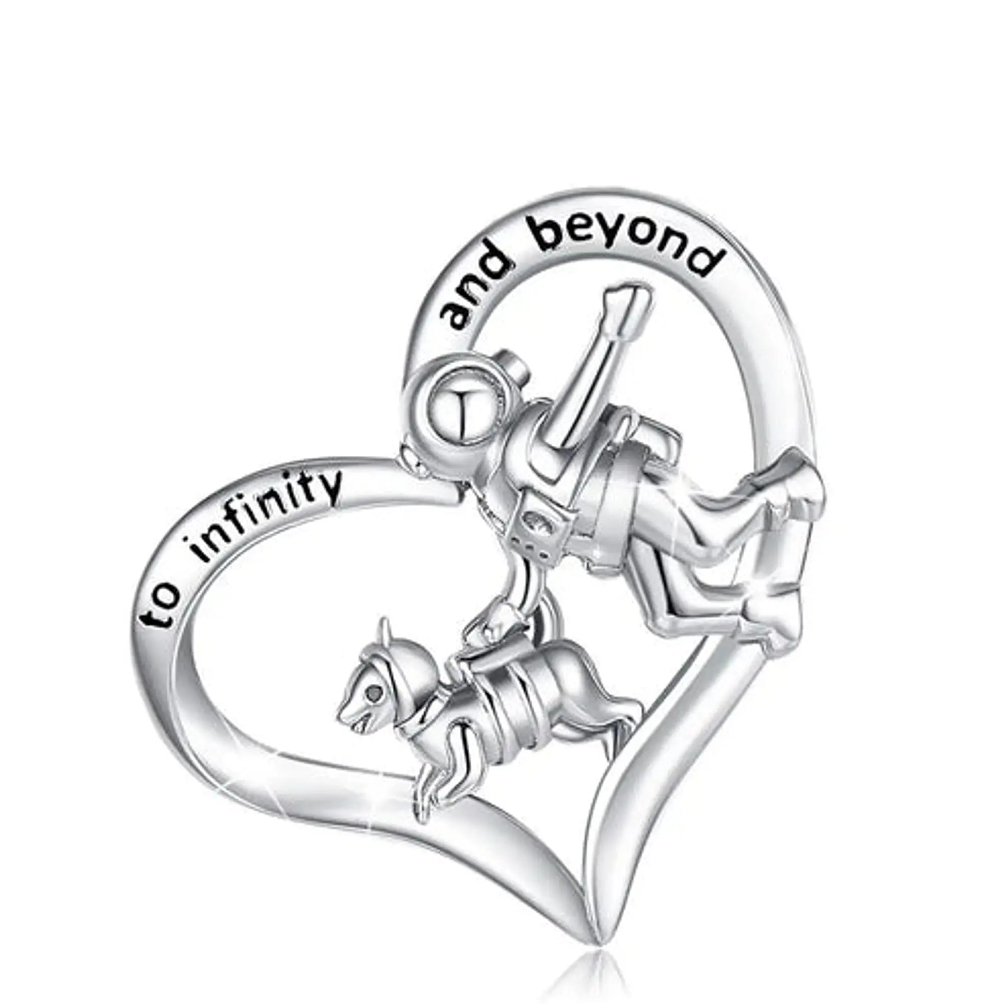 Colgante Corazón Amistad Perruna "To infinity and beyond" en Plata 925