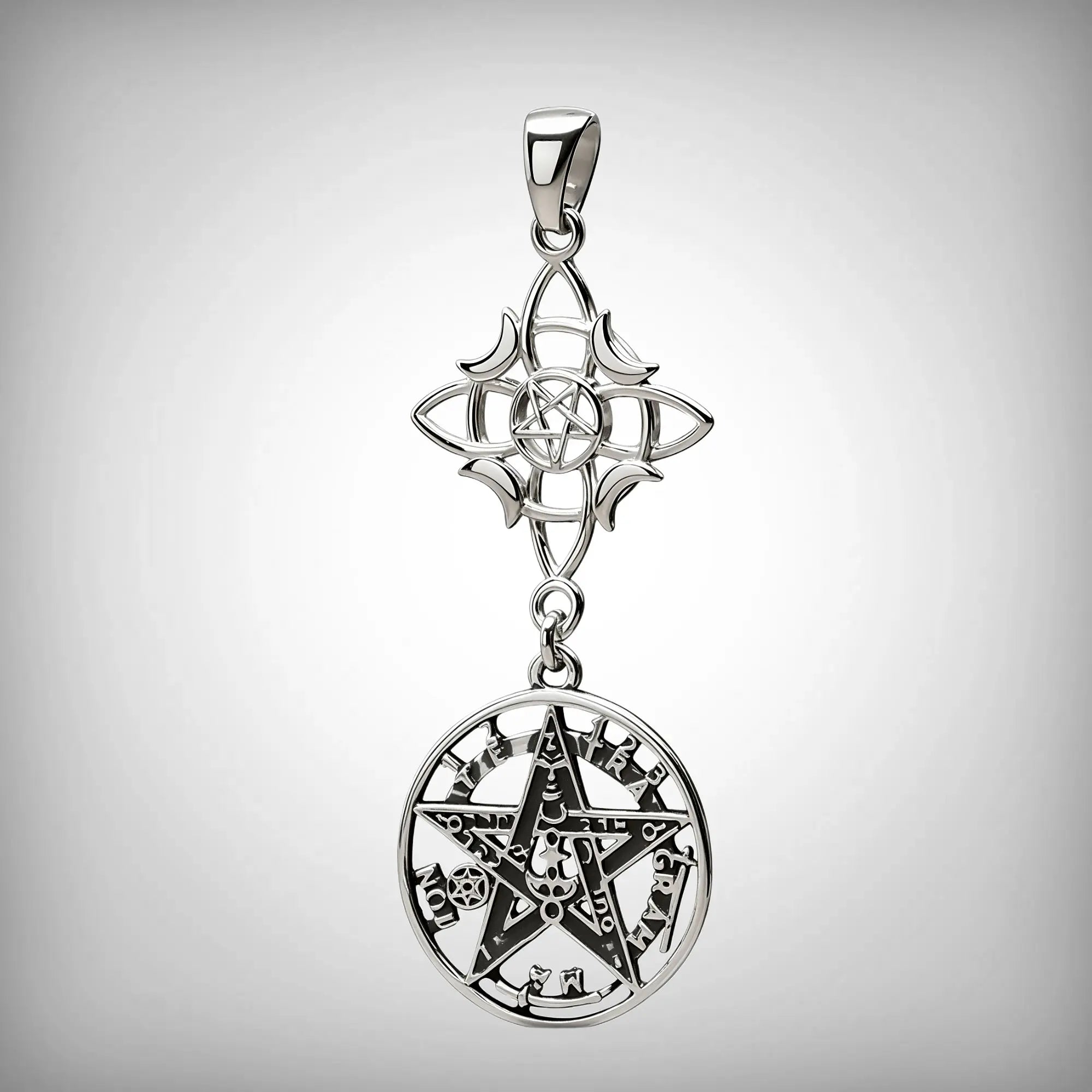 Colgante Nudo de Bruja con Tetragramatón Plata 925