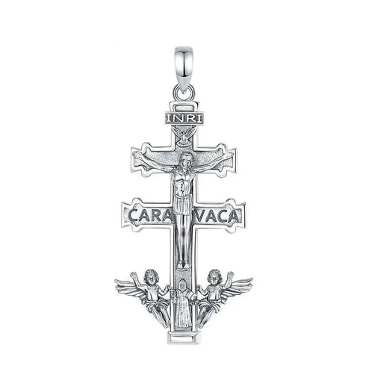 Colgante Cruz de San Benito Circular con Bisel en Plata 925