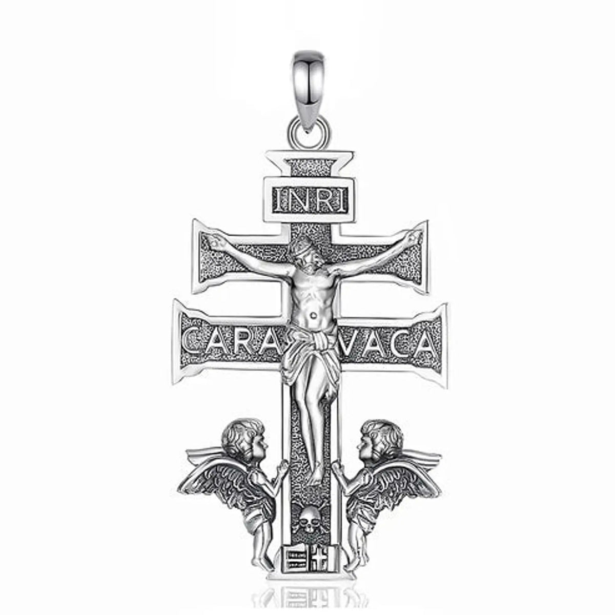 Colgante Cruz de San Benito Silueta Calada en Plata 925