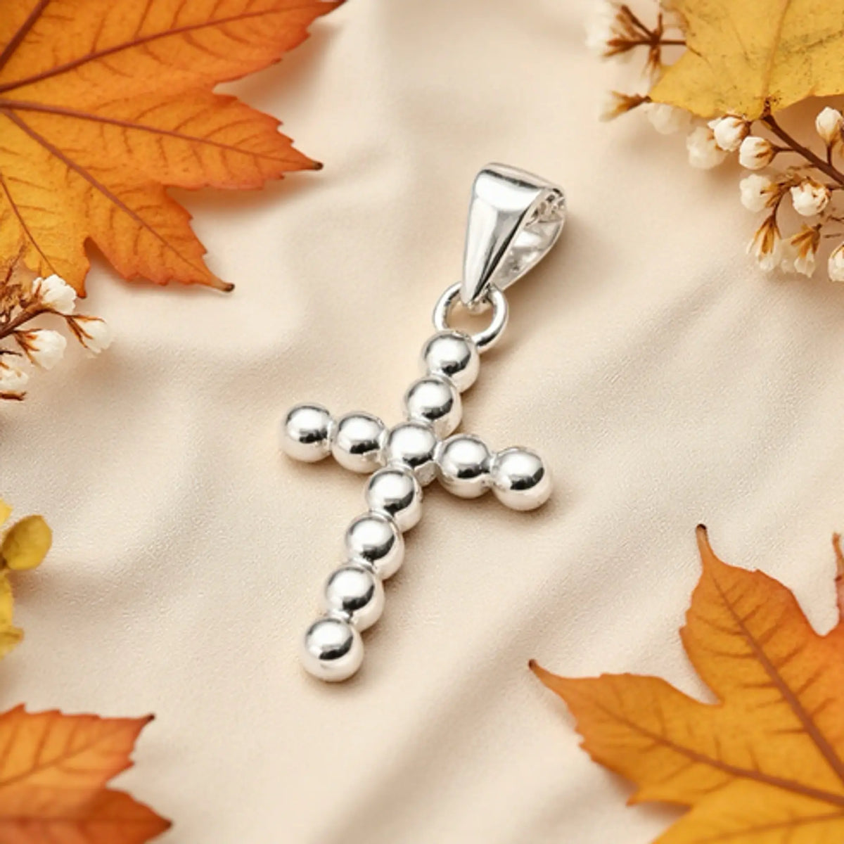 Colgante Cruz Punteada en Plata 925