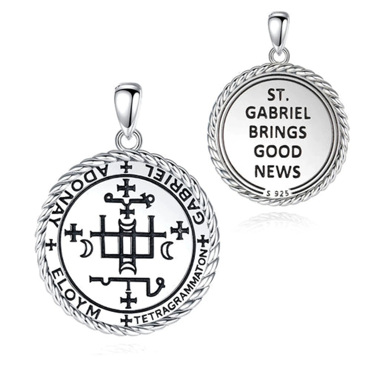 Colgante Escudo del Arcángel San Gabriel en Plata 925