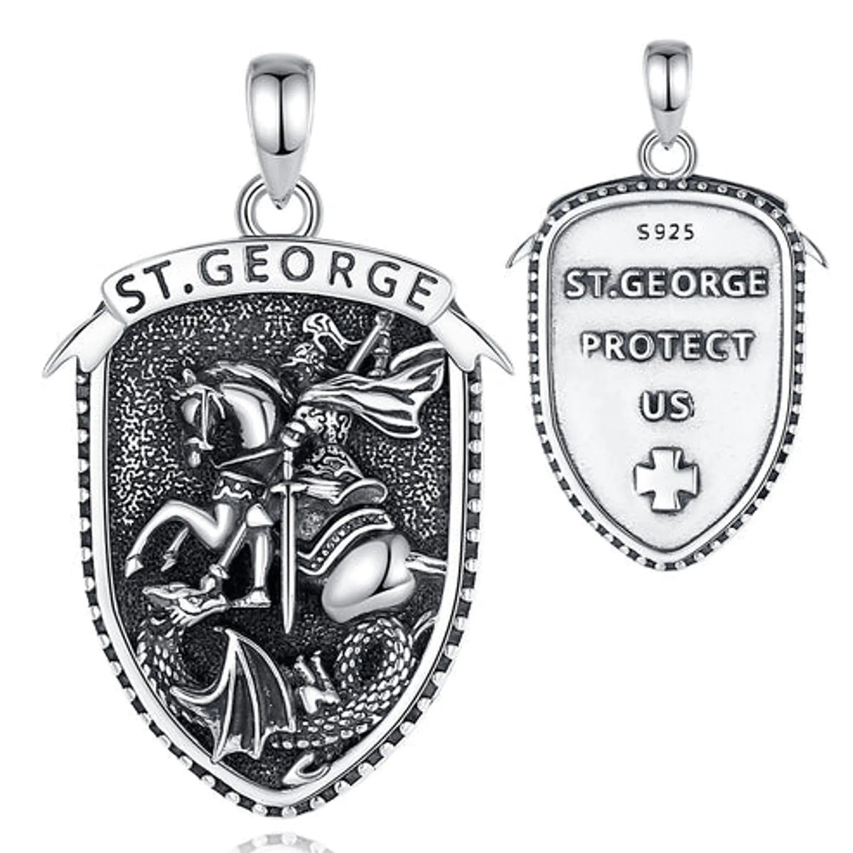 Colgante Escudo del Caballero San Jorge en Plata 925
