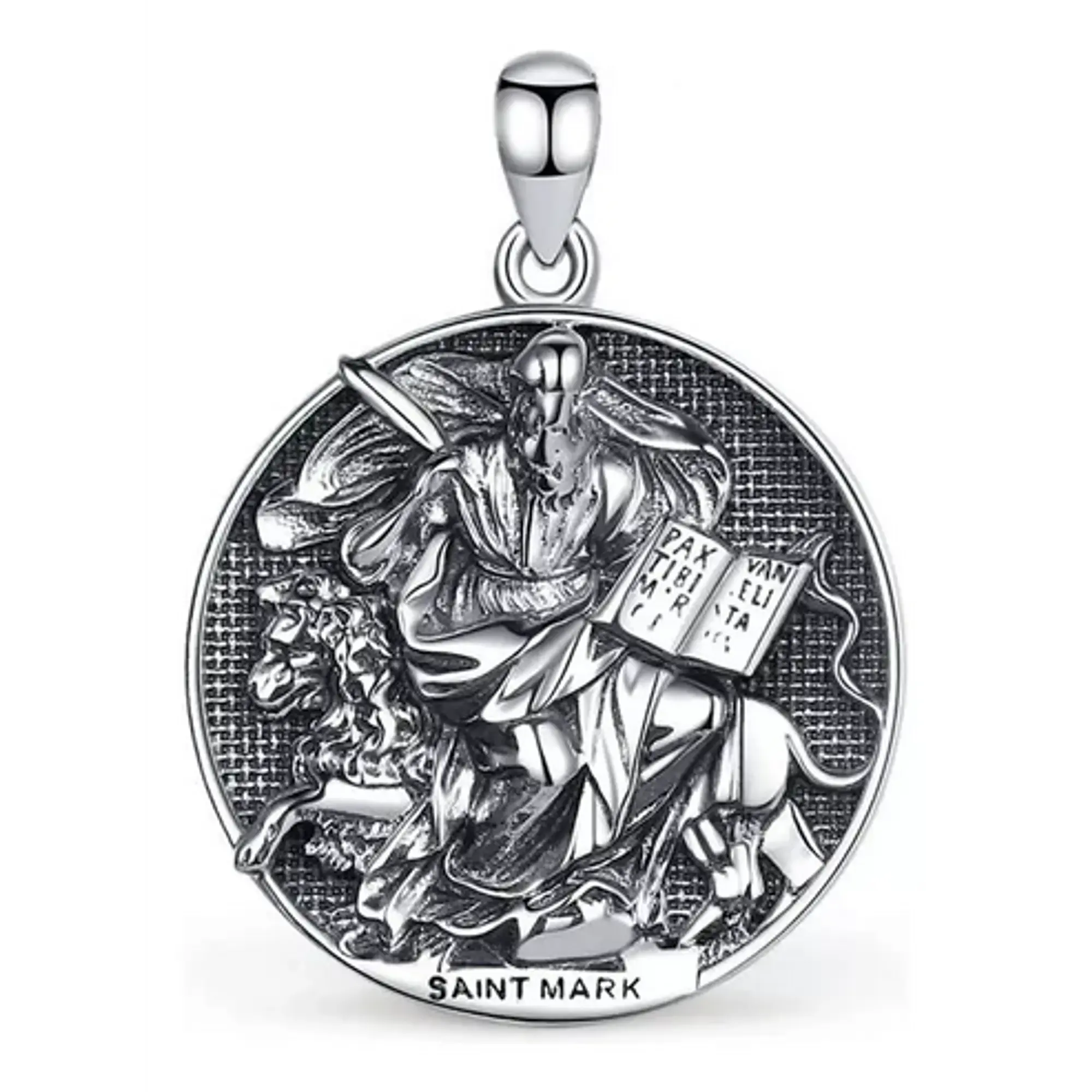 Colgante Medalla de San Marcos Evangelista Plata 925