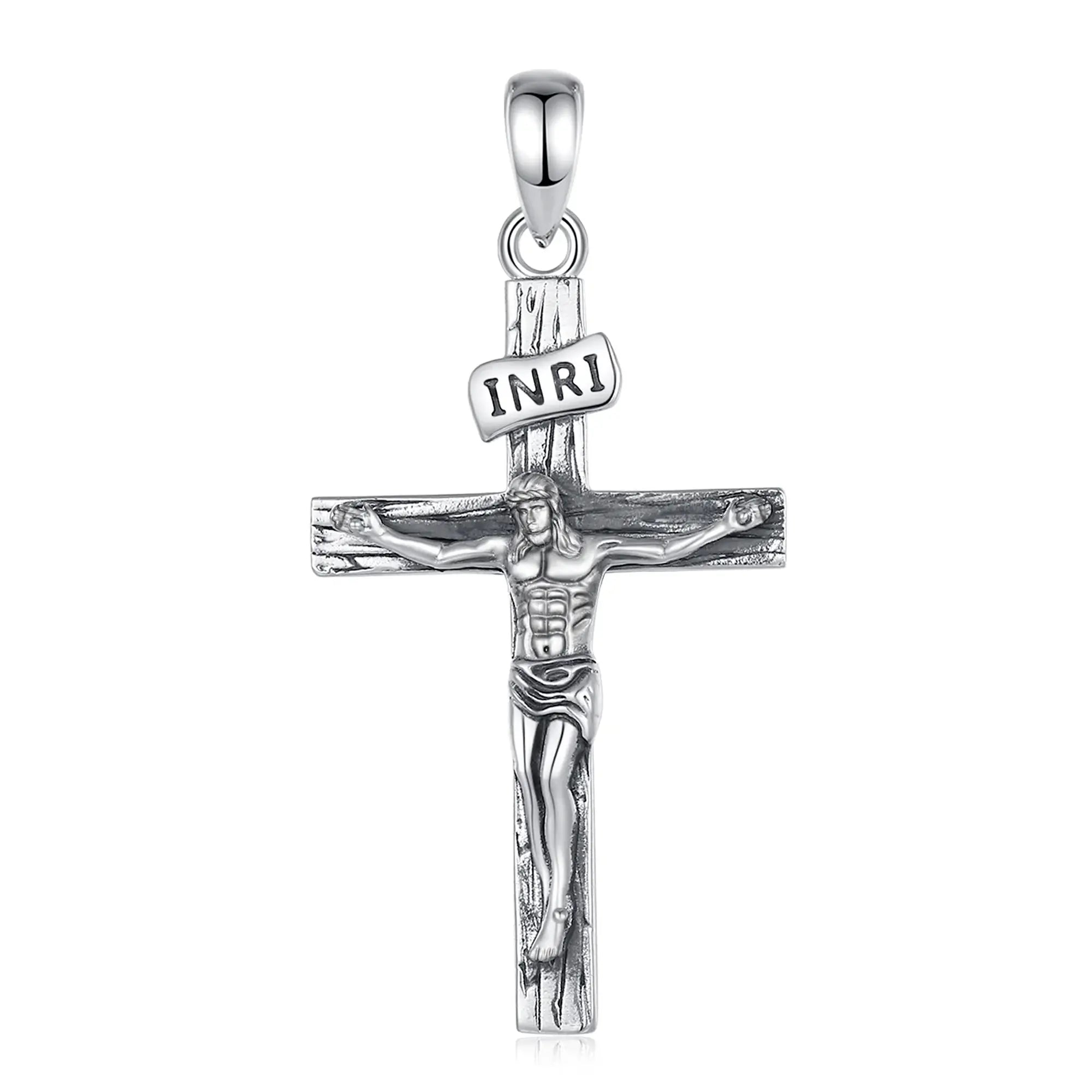 Colgante Cruz del Gólgota con Cristo en Plata 925