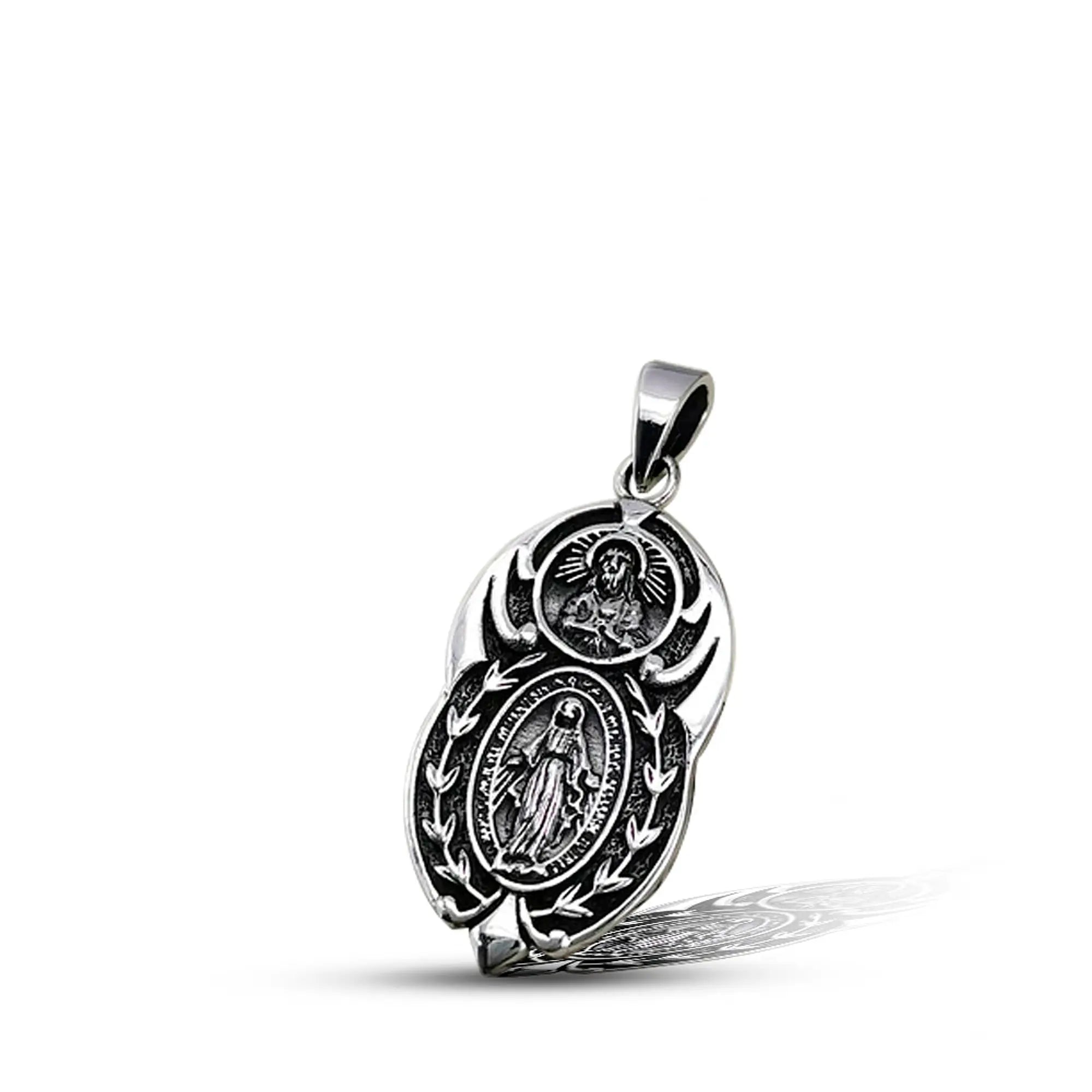 Colgante Escapulario Medalla Virgen María en Plata 925