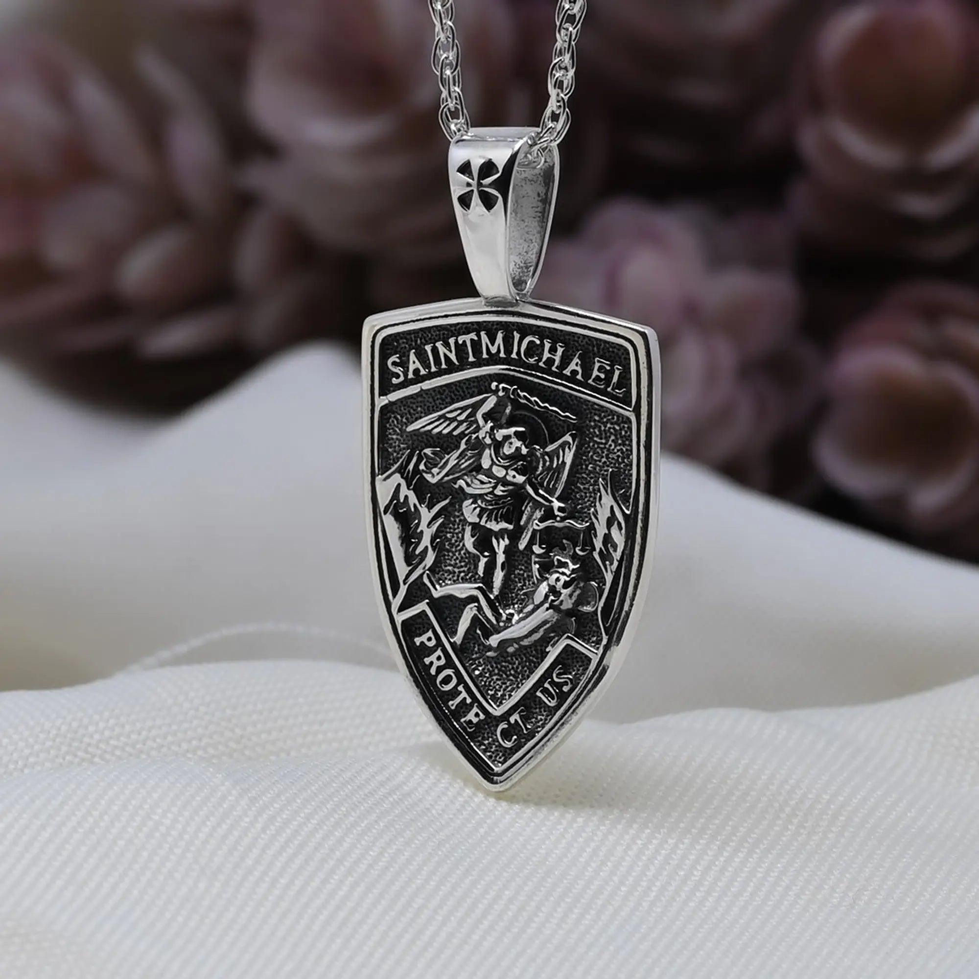 Colgante Escudo Saint Michael (San Miguel) en Plata 925