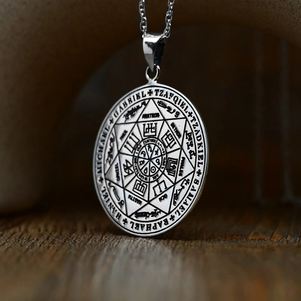 Colgante Medallón Sello de los 7 Arcángeles en Plata 925