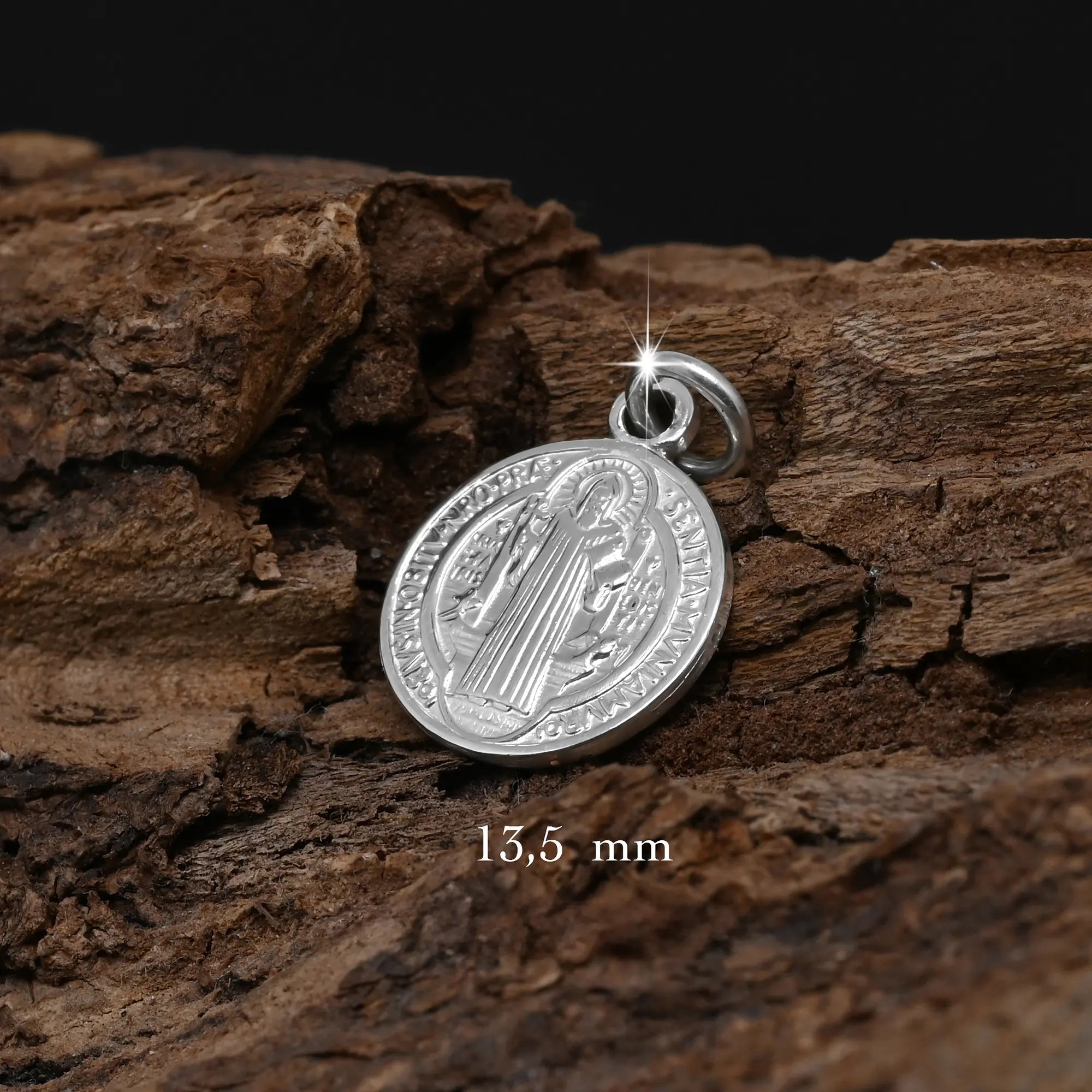 Colgante San Benito 13,5mm en Plata 925
