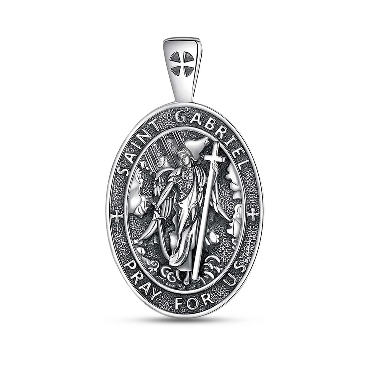 Colgante Medalla del Arcángel San Gabriel en Plata 925