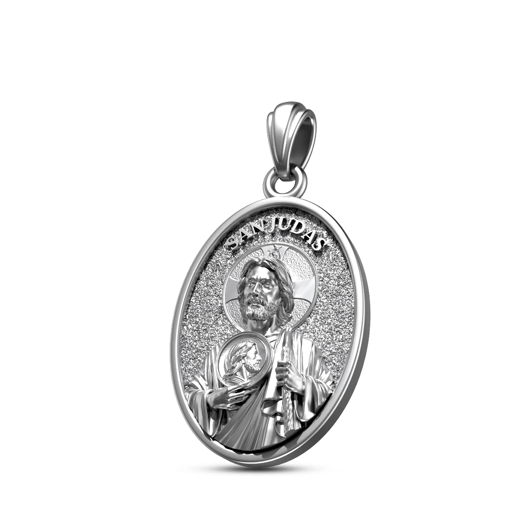 Colgante Medalla San Judas Tadeo de Vestir Plata 925