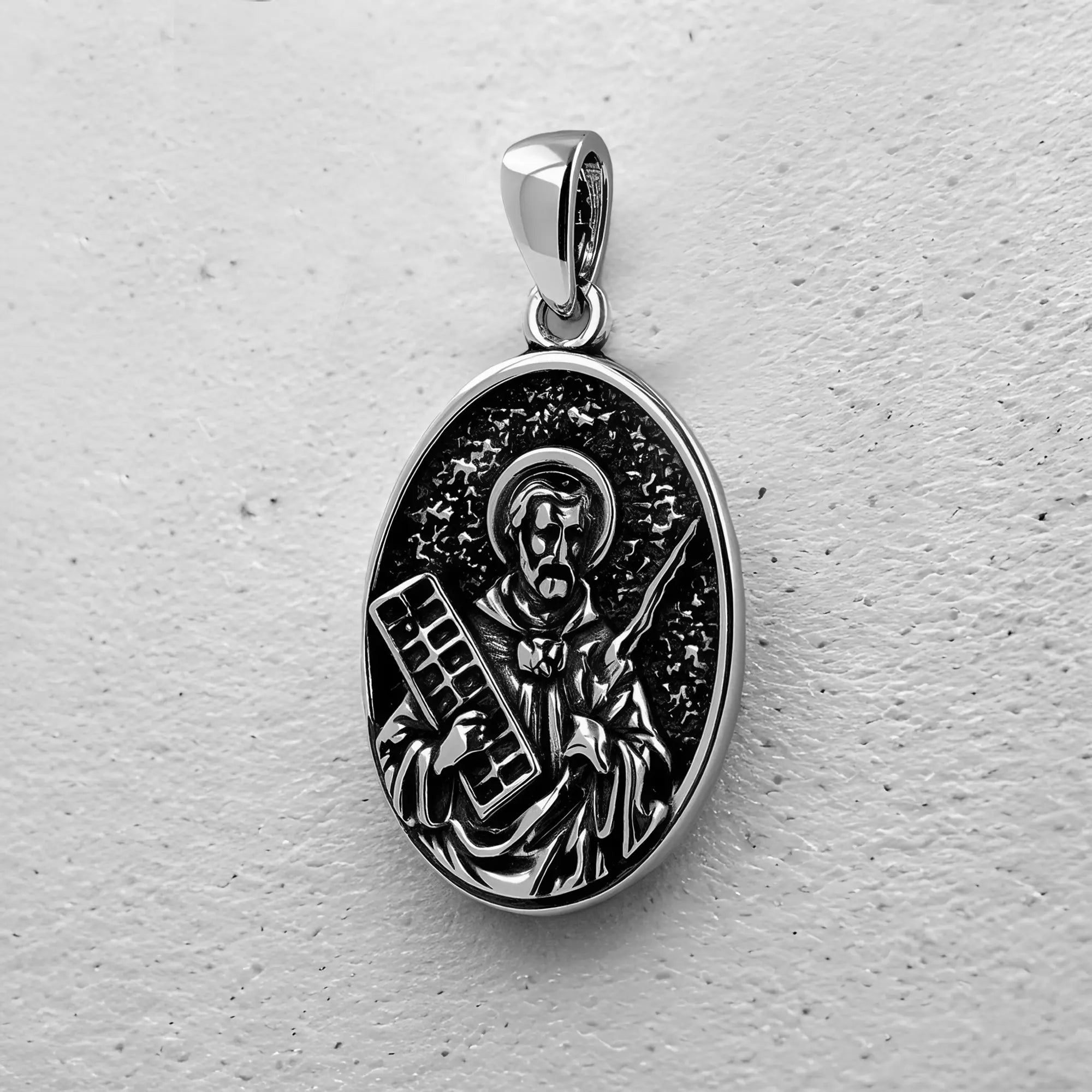 Colgante Medalla de San Lorenzo de Tarapacá Plata 925