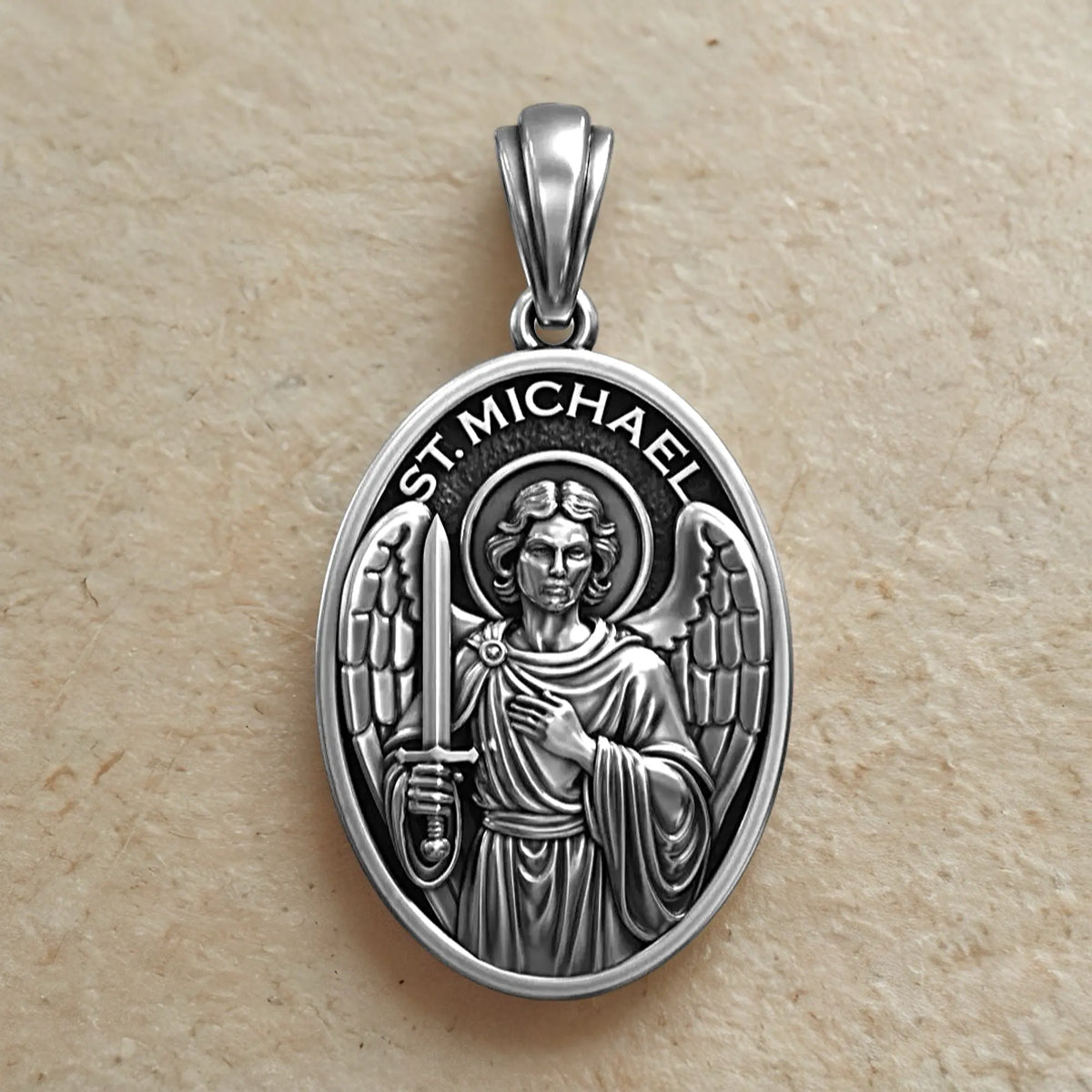 Colgante Medalla del Arcángel San Miguel Supremo Plata 925