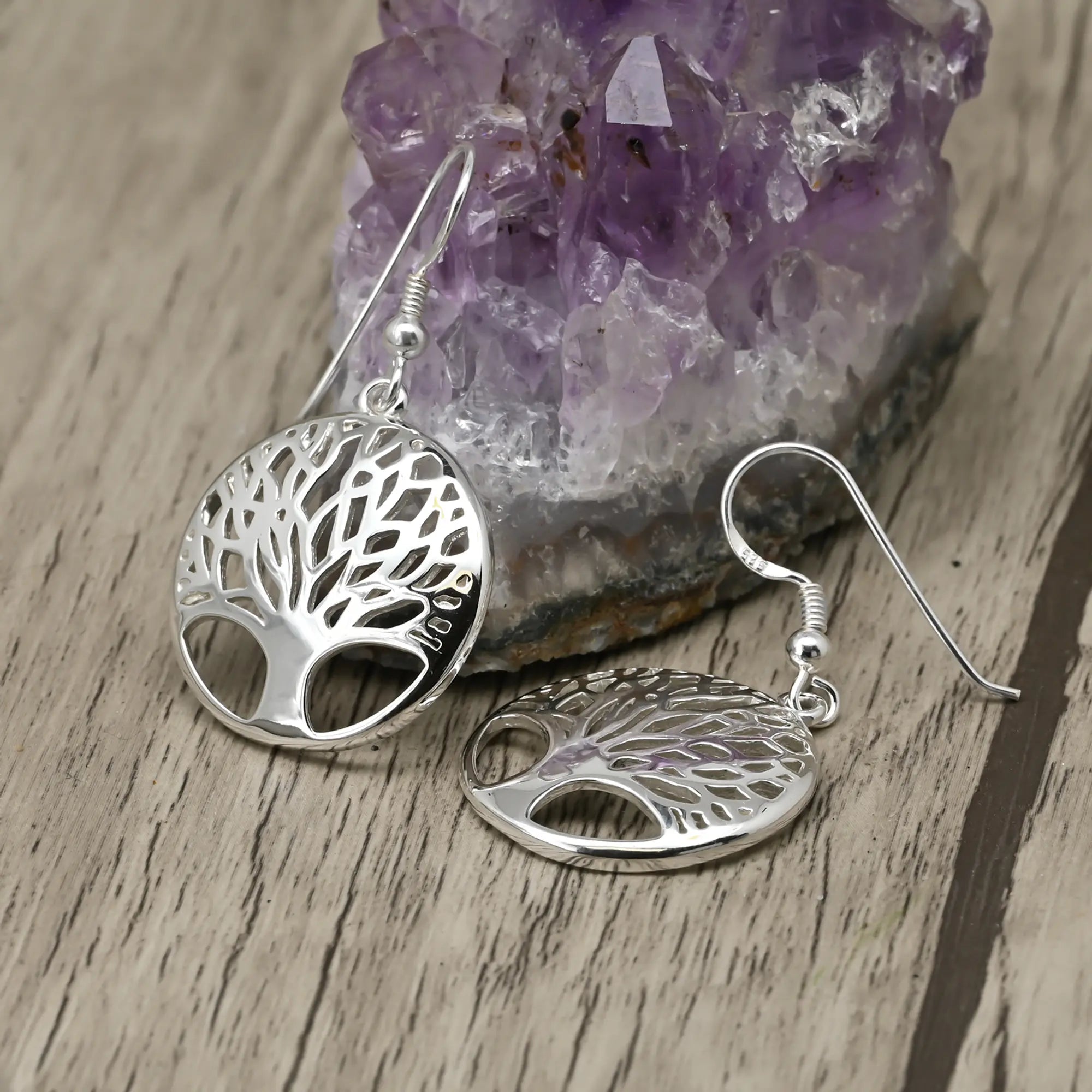 Aros Colgantes Árbol de la Vida Grande en Plata 925