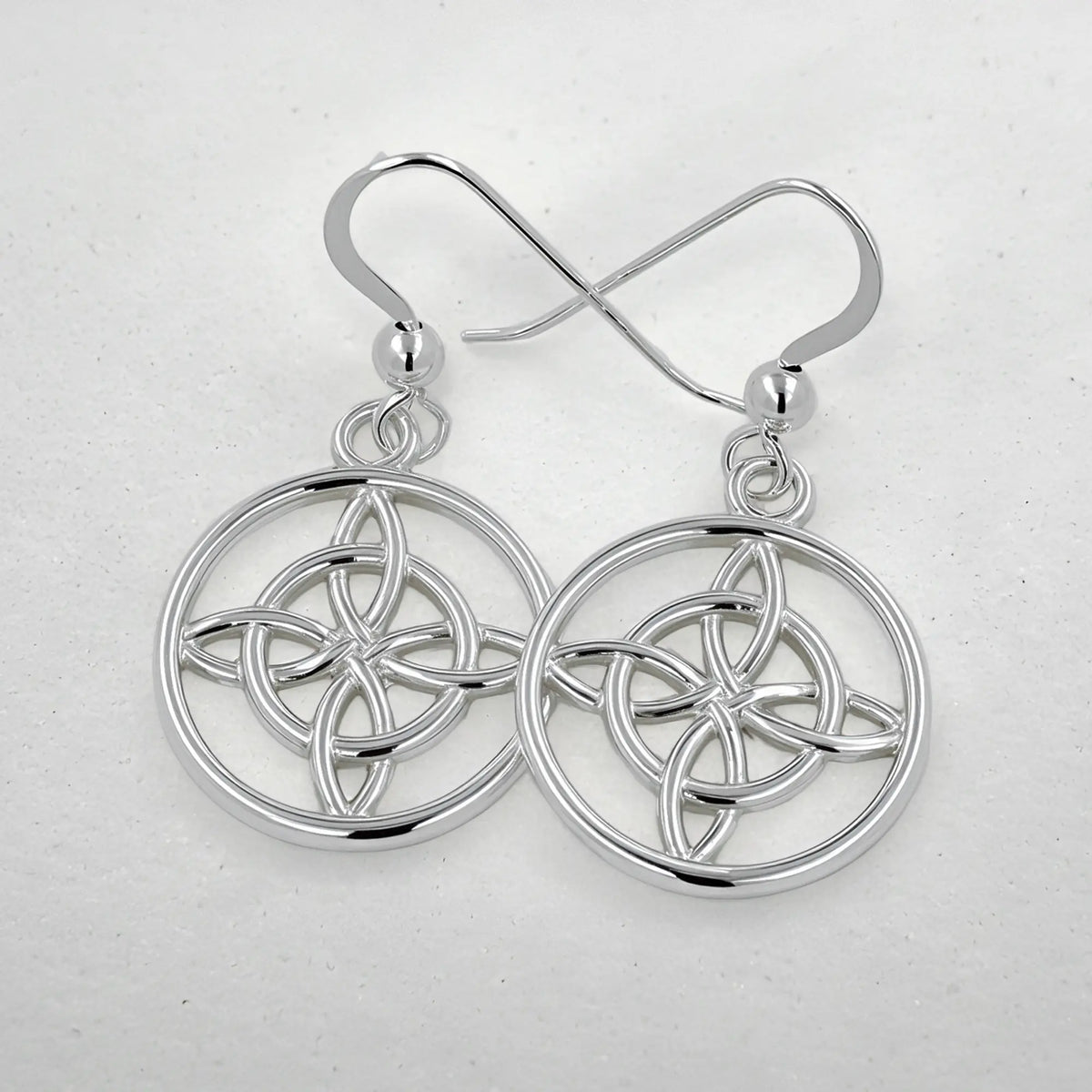 Aros Colgantes Nudo Celta Circular en Plata 925