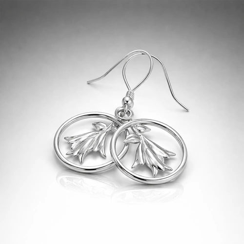Aros Colgantes Copihue en Plata 925