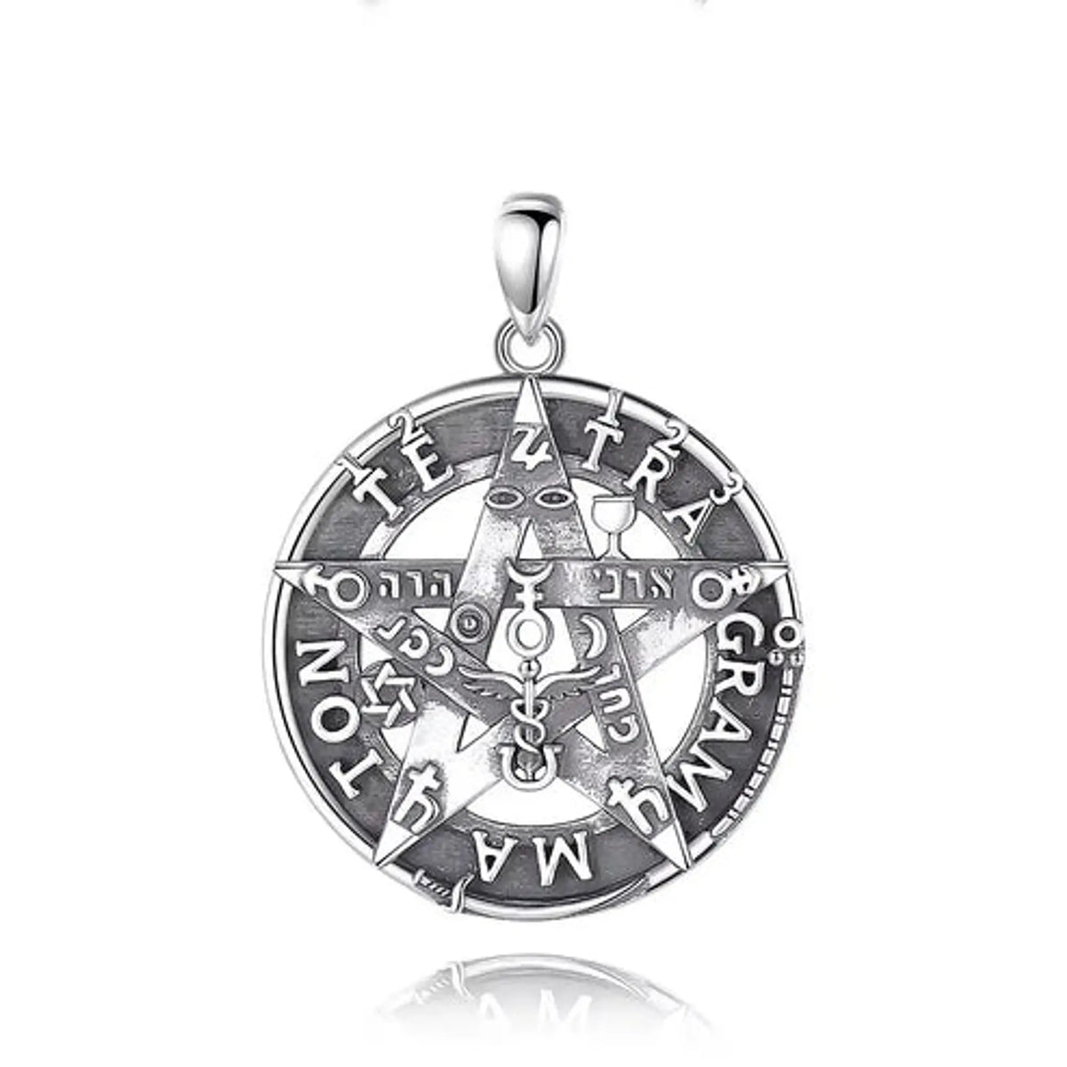 Colgante Tetragramatón Cuadrado Alquímico Plata 925