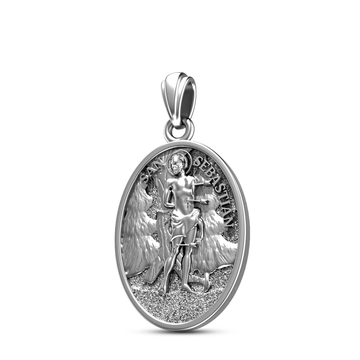 Colgante Medalla de San Sebastián Mártir en Plata 925