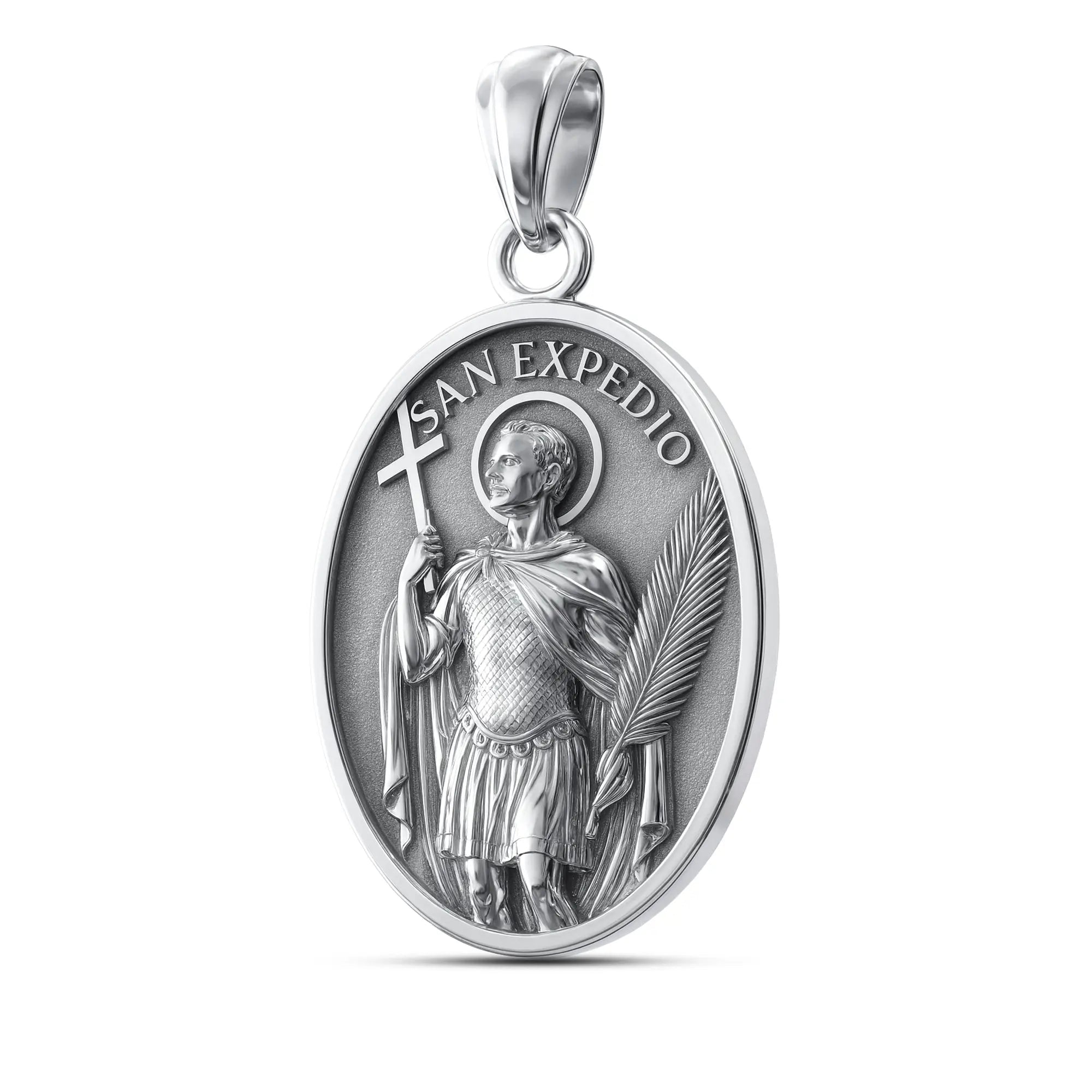 Colgante Medalla de San Expedito Causa Urgente Plata 925