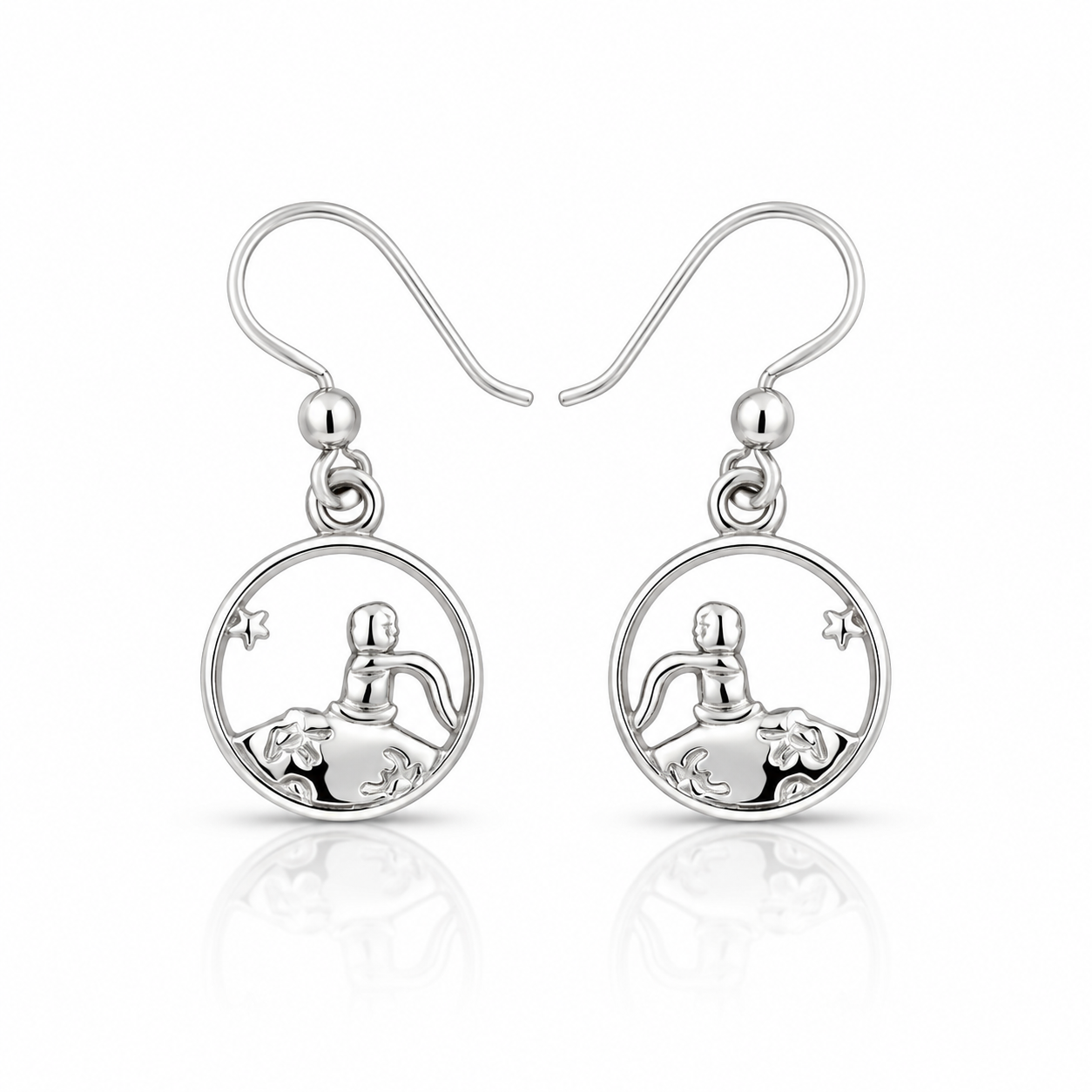 Aros Colgantes Principito en Plata 925
