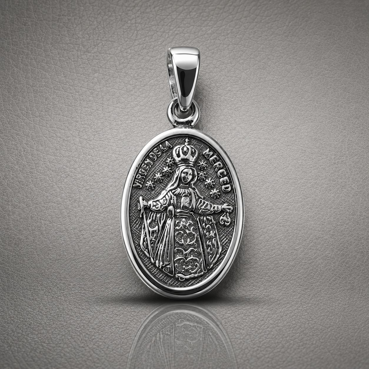 Colgante Medalla Virgen de la Merced (Nuestra Señora) Plata 925