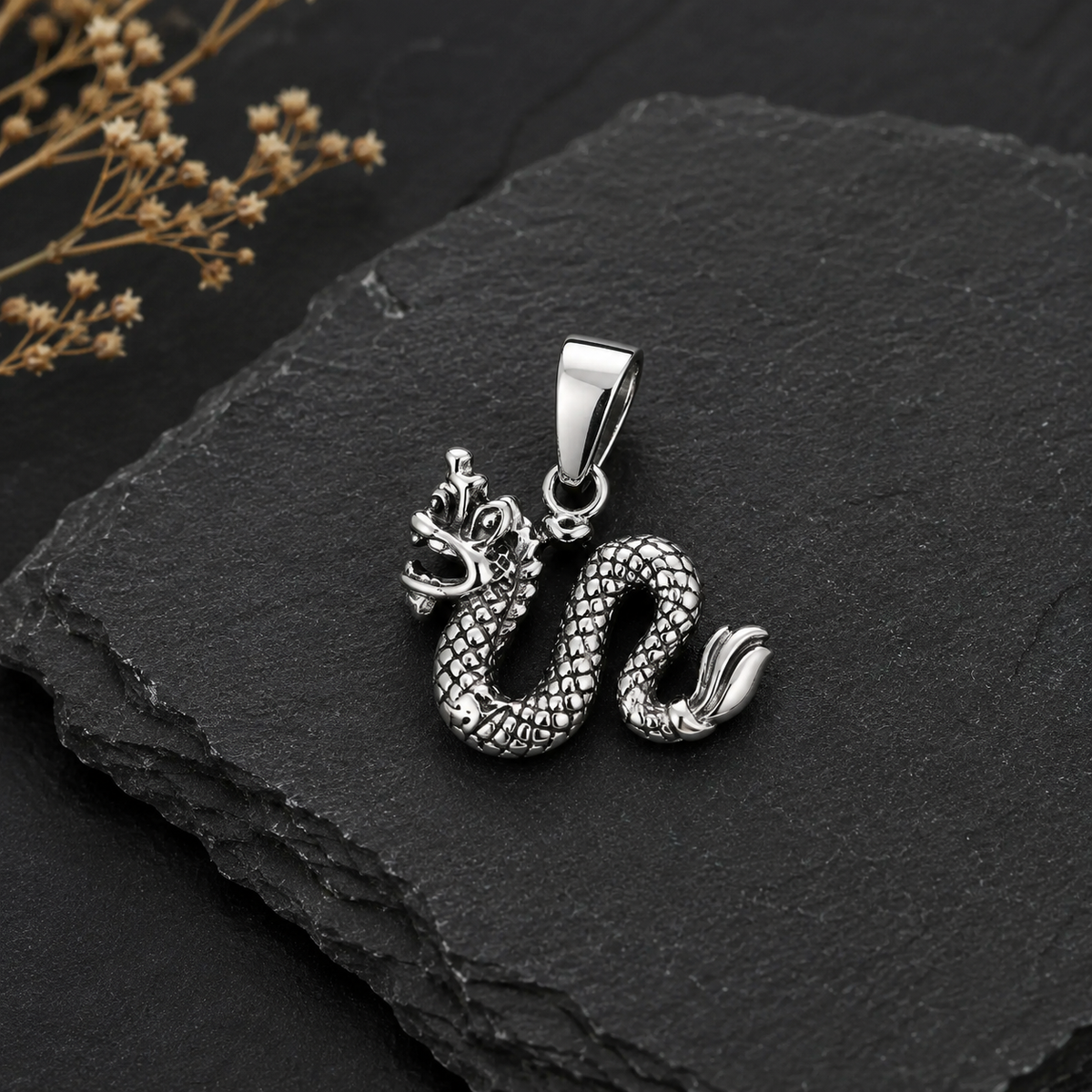 Colgante Dragón Marino Serpentino en Plata 925