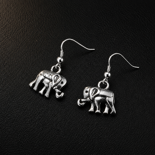 Aros Colgantes Elefantes en Plata 925