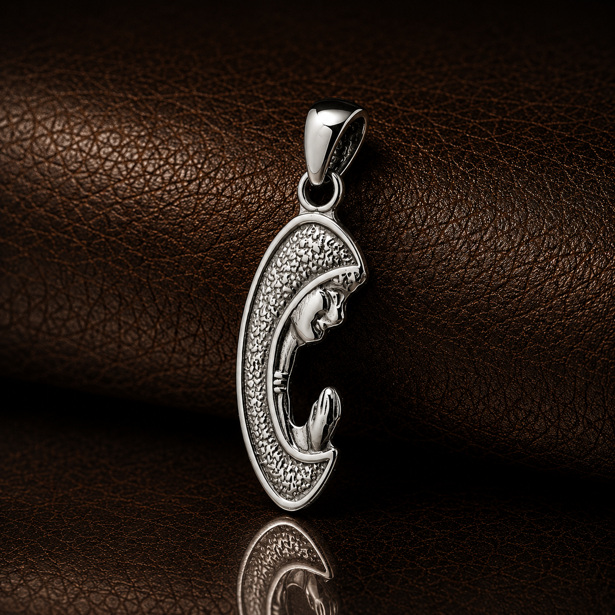 Colgante Medalla Sagrado Corazón de María Plata 925