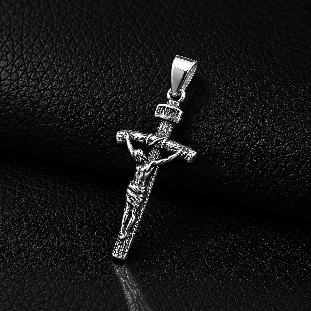 Colgante Cruz Papal del Buen Pastor en Plata 925