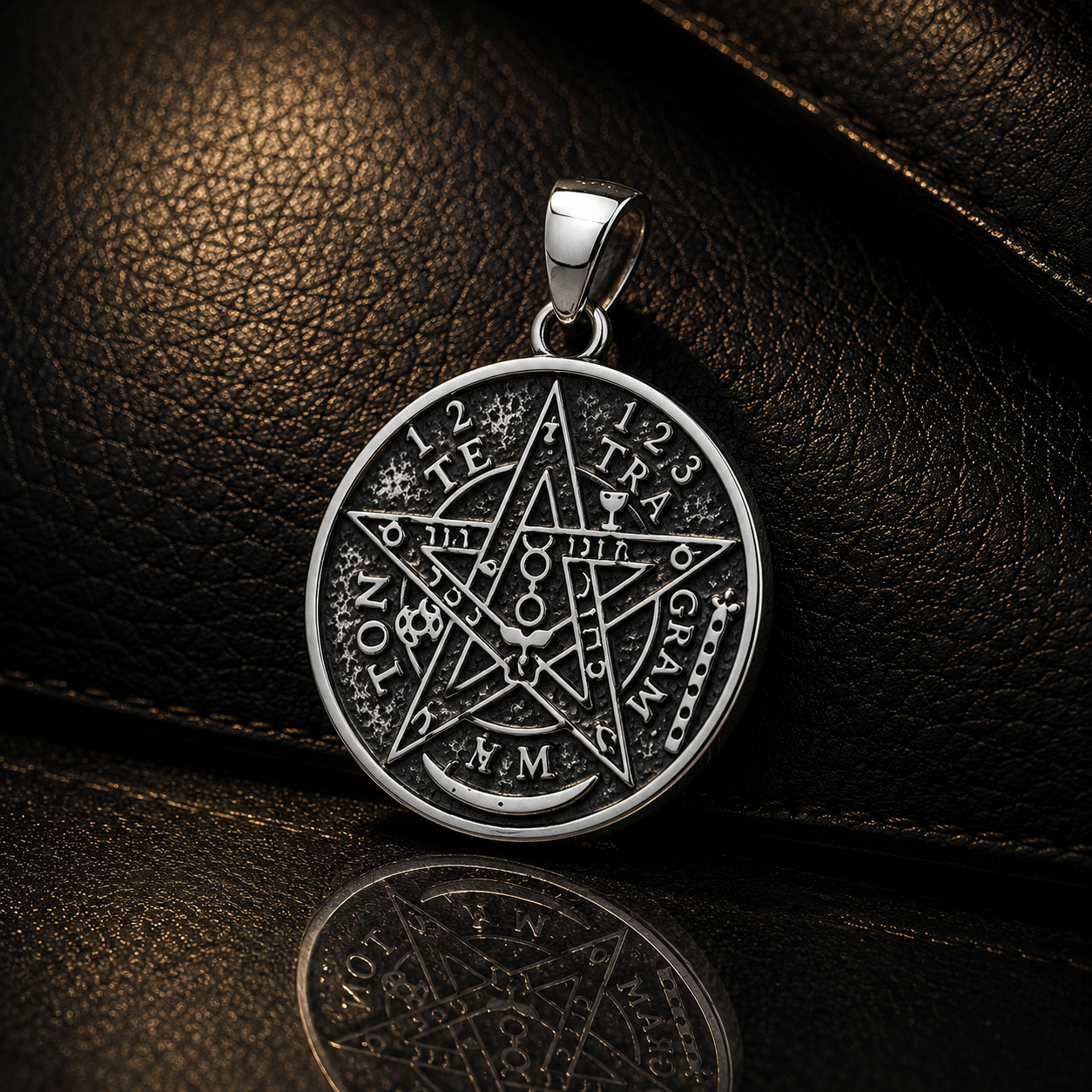 Colgante Tetragramatón Biselado en Plata 925