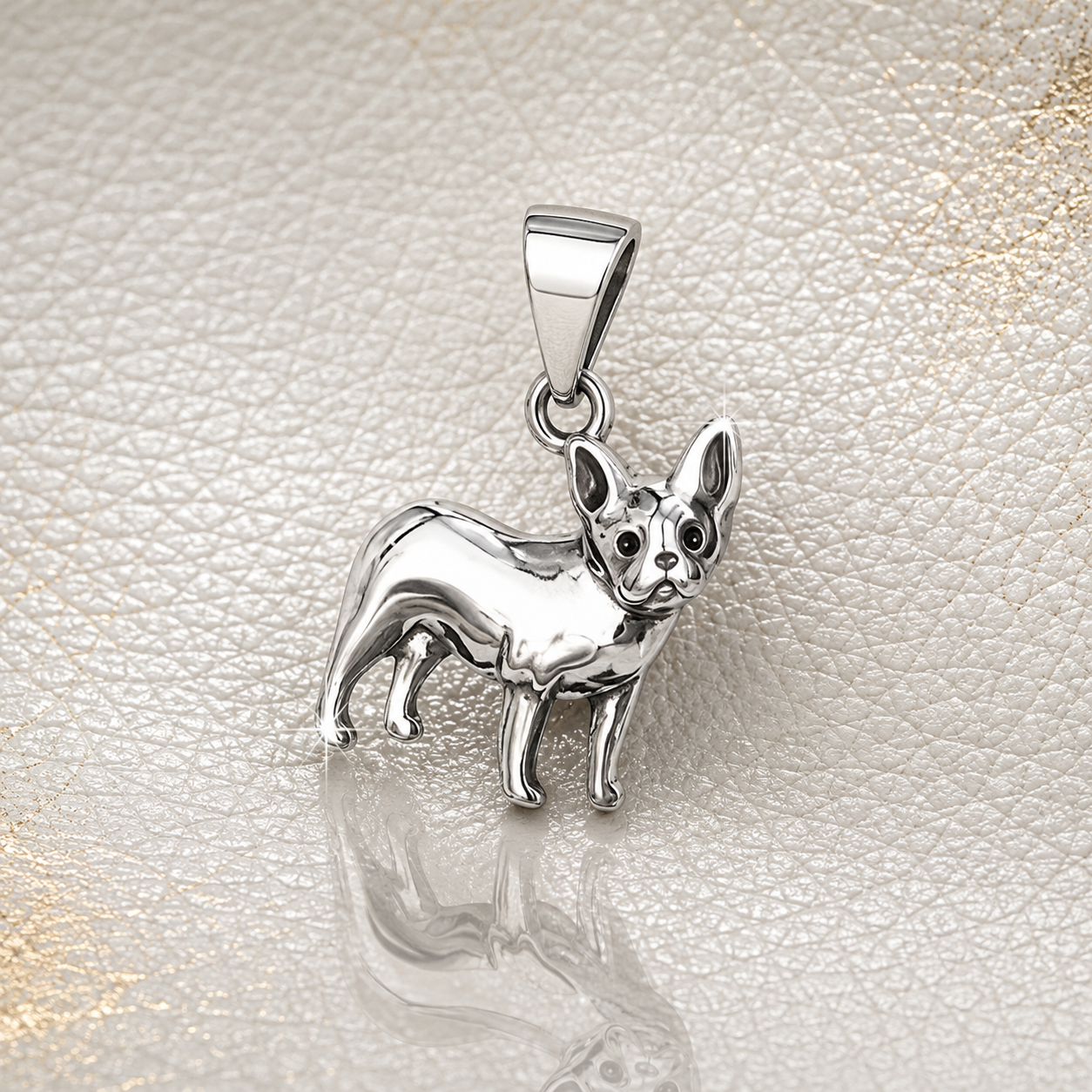 Colgante Perro Bulldog Francés en Plata 925