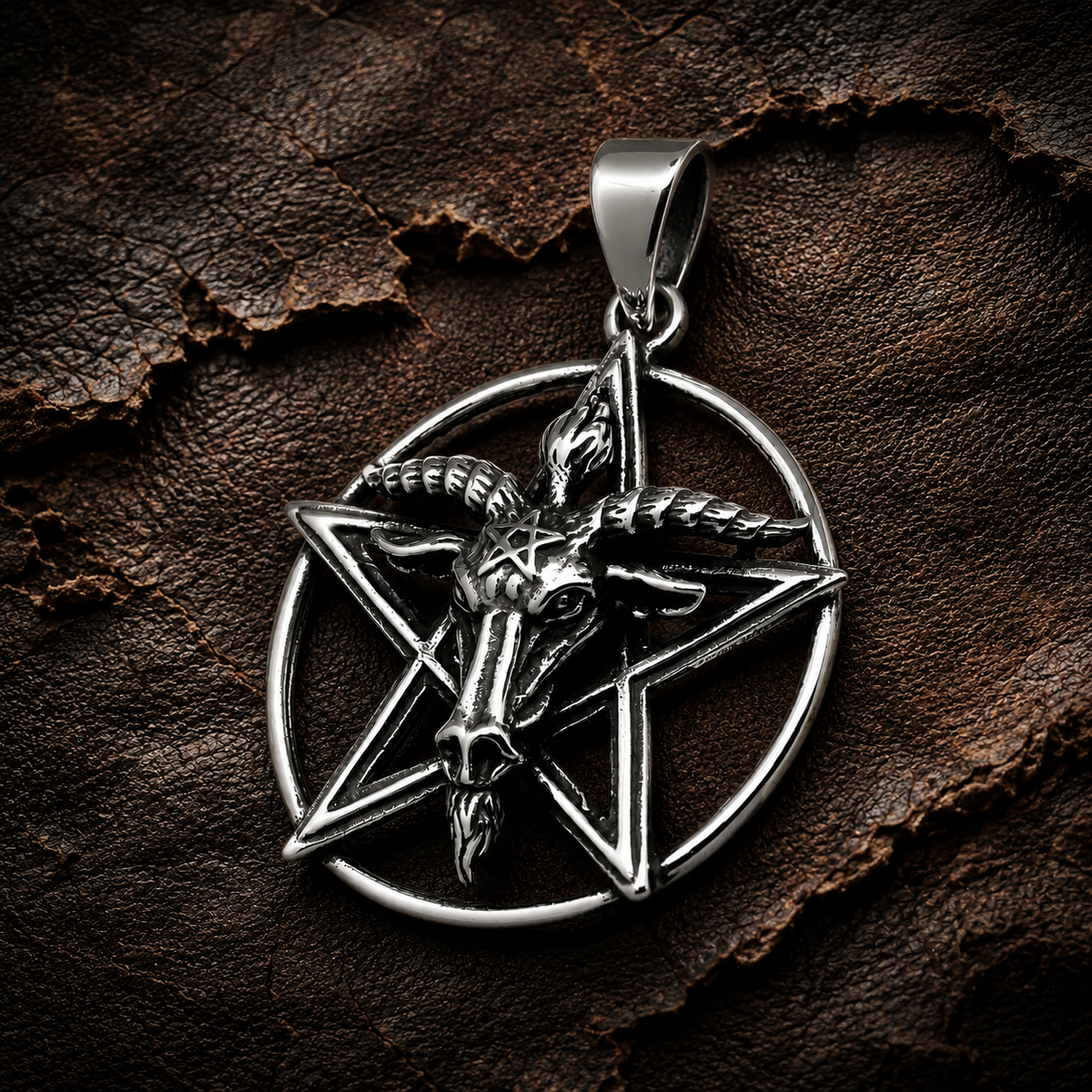 Colgante Baphomet Macho Cabrío en Plata 925