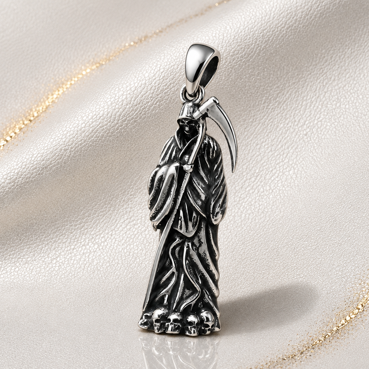 Colgante Santa Muerte con Búho de Sabiduría Plata 925
