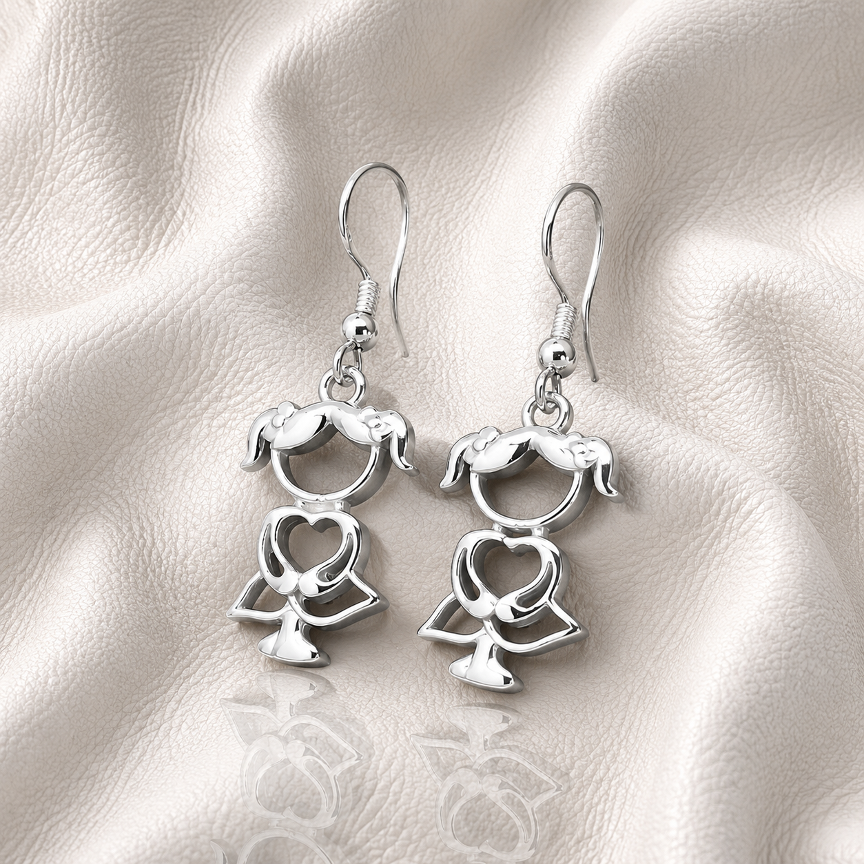 Aros Colgantes Niña en Plata 925