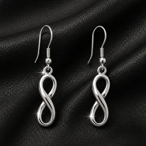 Aros Colgantes Infinito en Plata 925