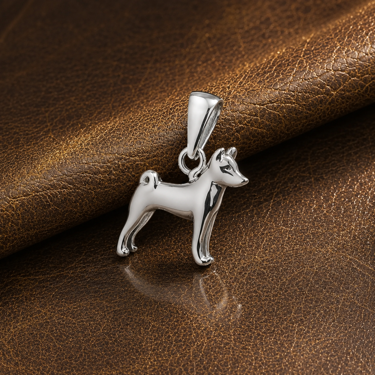 Colgante Perro Basenji en Plata 925