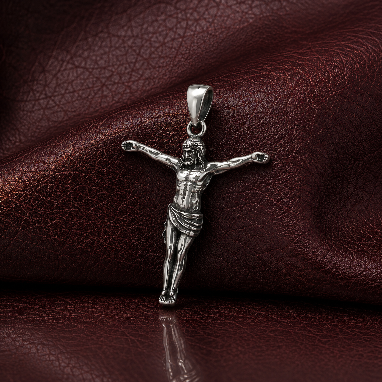 Colgante Cristo de San Juan de la Cruz (Estilo Dalí) en Plata 925