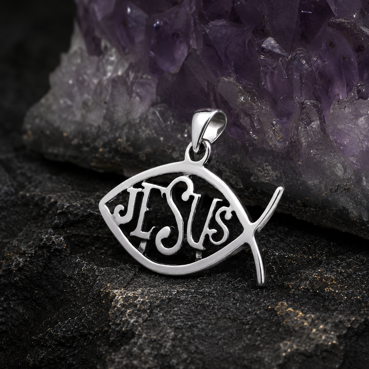 Colgante Pez Ichthys Cristiandad en Plata 925