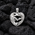 Colgante Mamá e Hijo en Corazón Calado Plata 925