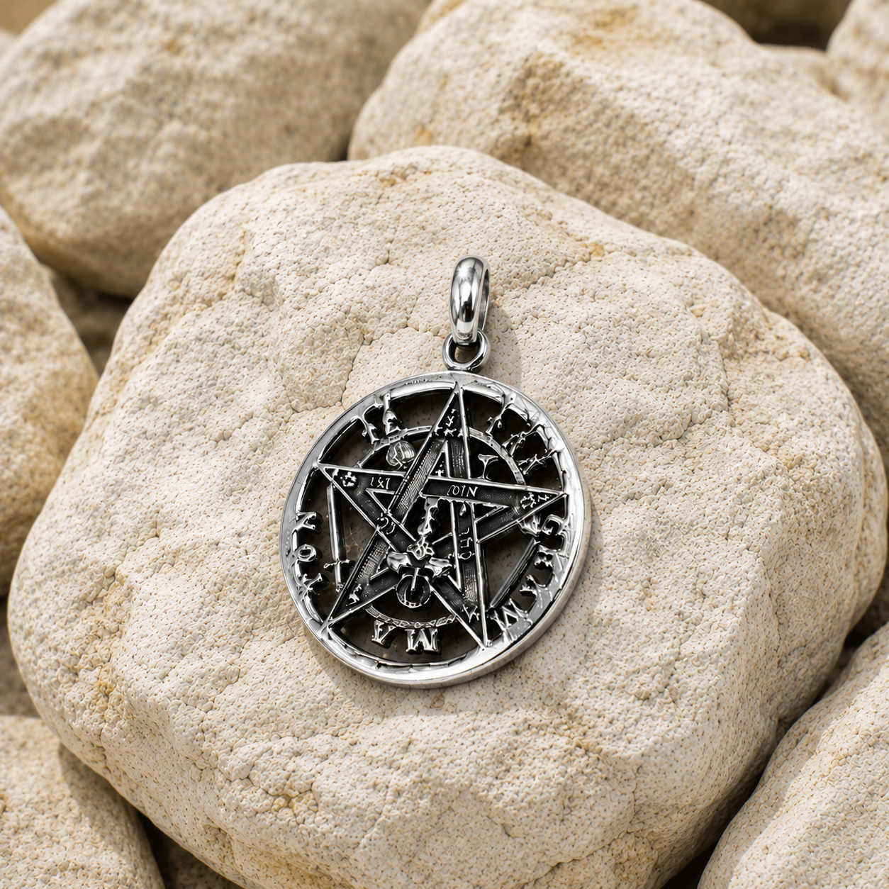Colgante Tetragramatón de Vestir Calado Plata 925