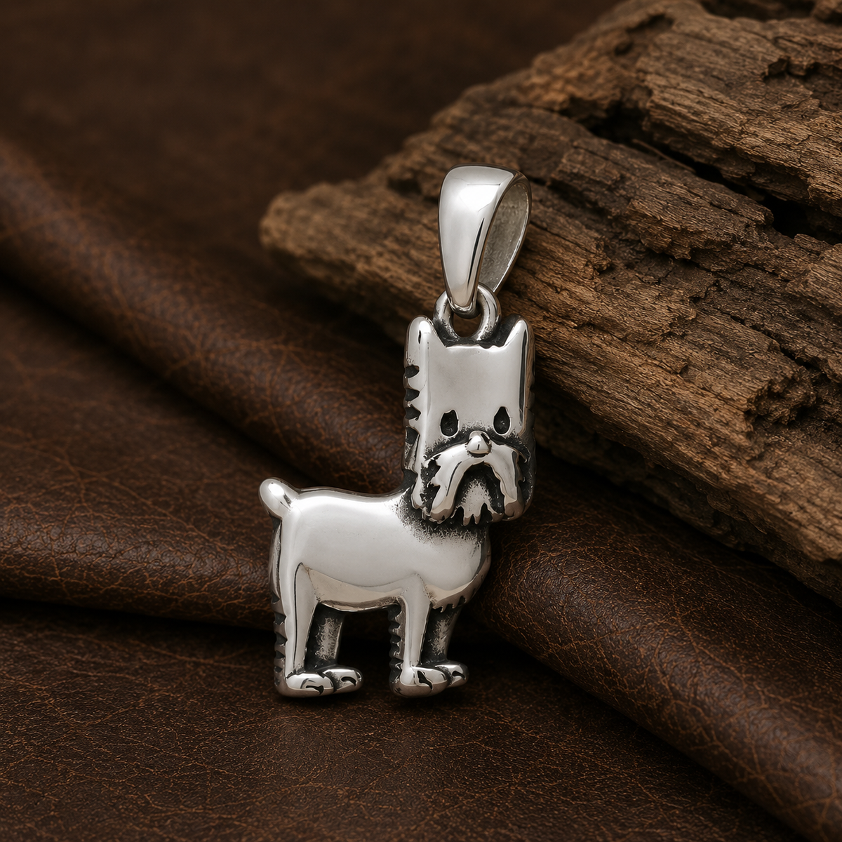 Colgante Perro Griffon de Bruselas en Plata 925