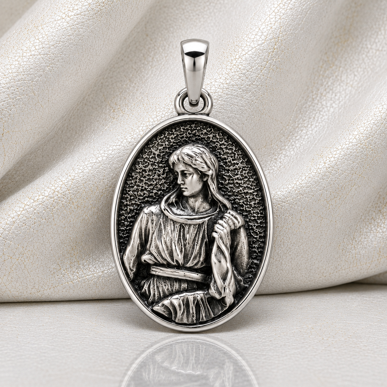 Colgante Medalla de Santa Lucía (Patrona de la Vista) Plata 925
