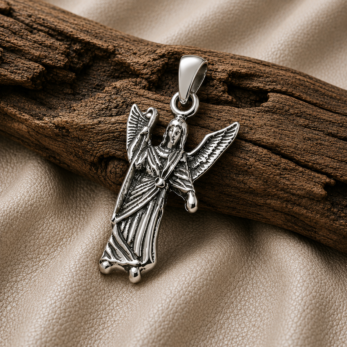 Colgante Medalla del Arcángel San Rafael Sanador Plata 925