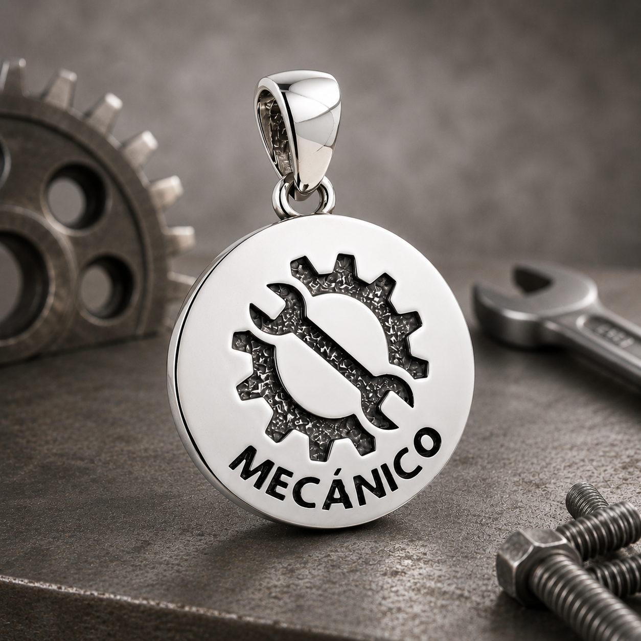 Colgante Llave de Ajuste / Mecánico en Plata 925