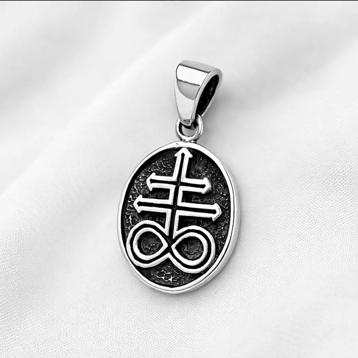 Colgante Cruz de Leviatán (Satanismo / Esoterismo) Plata 925