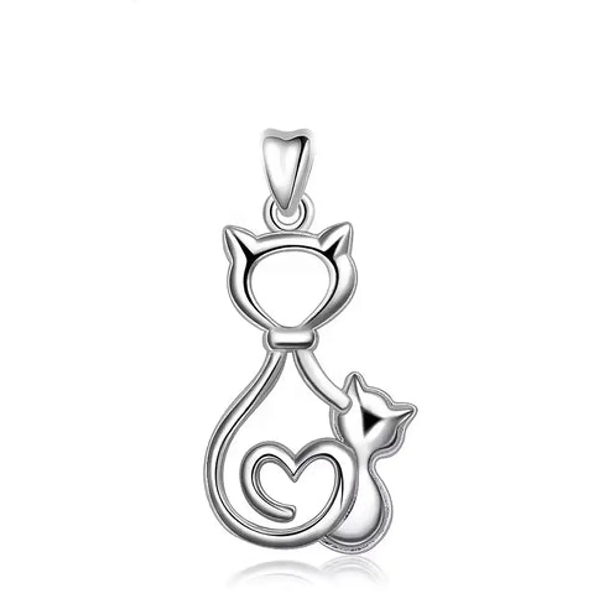 Colgante Mamá Gatuna Calado en Plata 925