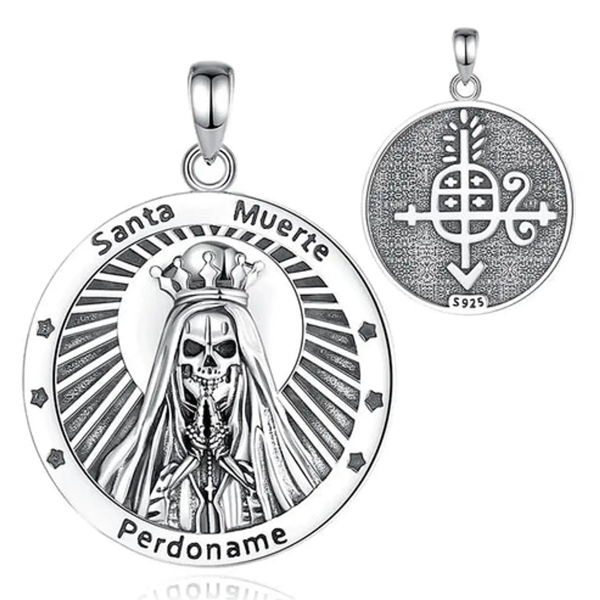 Colgante Santa Muerte del Perdón en Plata 925