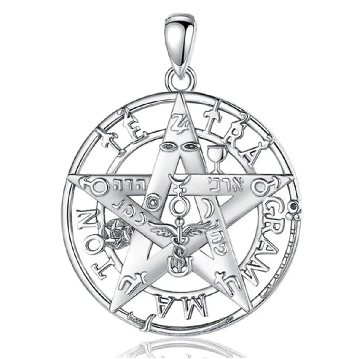 Colgante Tetragramatón en Rombo Místico Plata 925