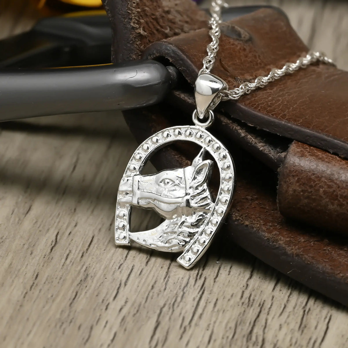 Colgante Caballo en Herradura en Plata 925