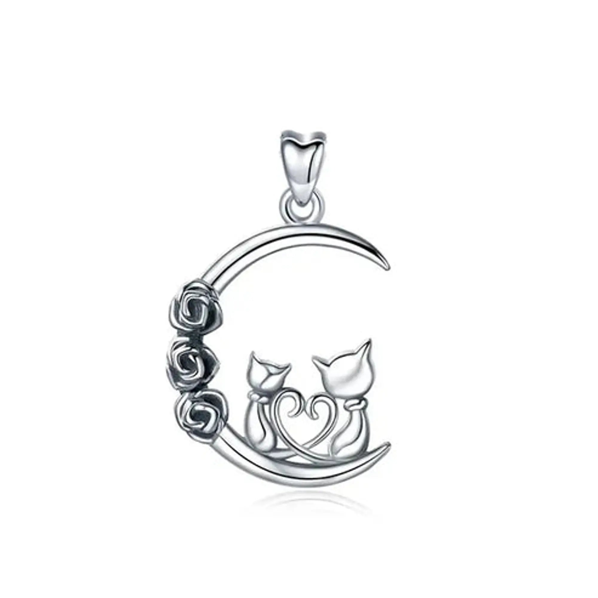 Colgante Pareja de Gatos Enamorados Plata 925